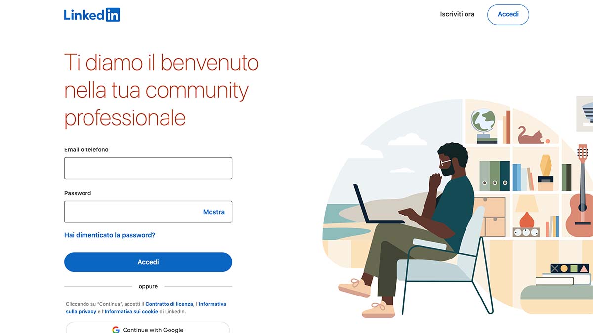 anteprima del sito linkedin dove si possono inserire eventi