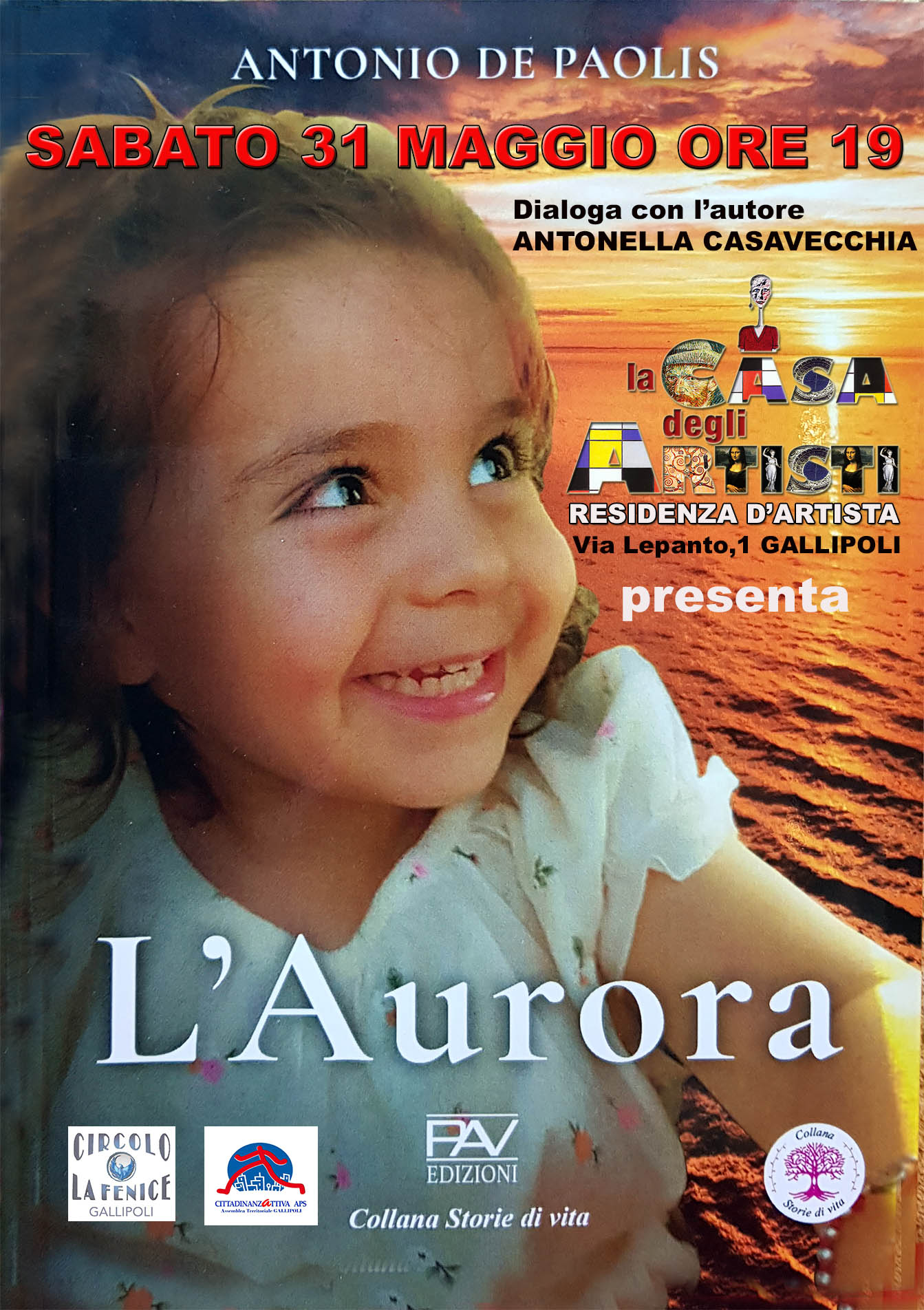 Aurora un romanzo di Antonio De Paolis presentato ne La Casa degli Artisti