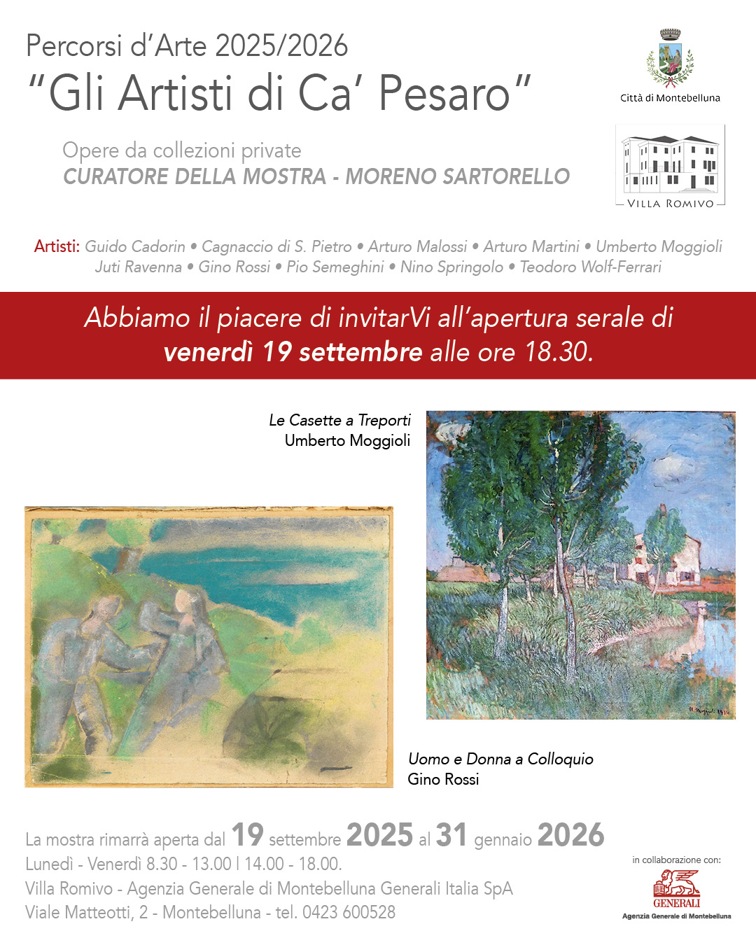 GLI ARTISTI DI CA’ PESARO A VILLA ROMIVO, MONTEBELLUNA (TREVISO) DAL 19/09