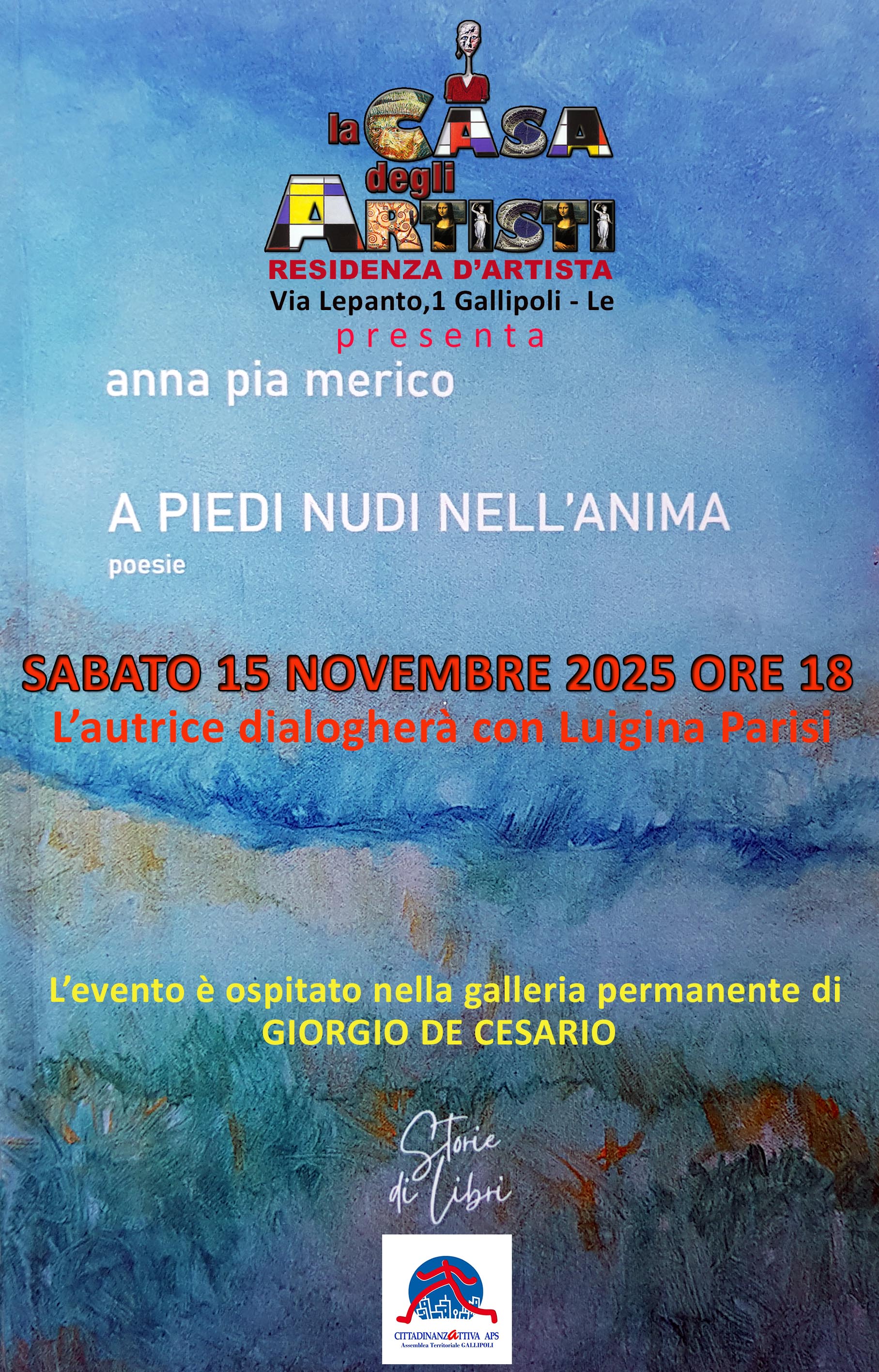  RACCOLTA DI POESIE “ A PIEDI NUDI NELL’ANIMA” DI ANNA PIA MERICO