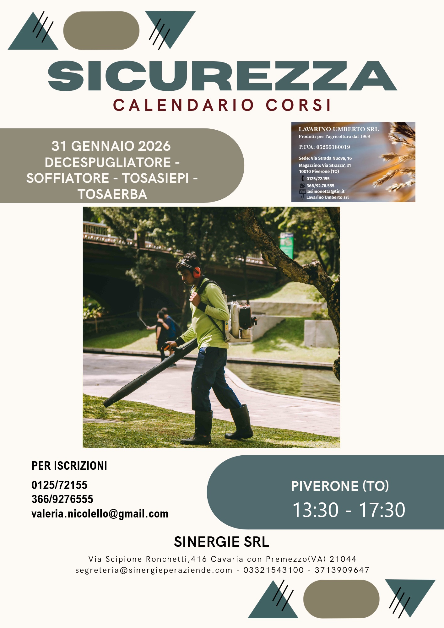 🌿 Corso per l’uso in sicurezza delle attrezzature da giardino