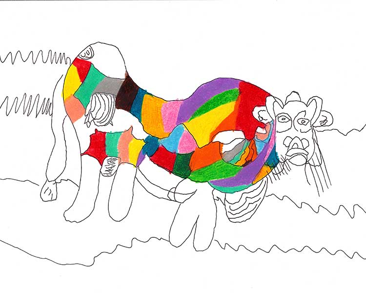 Mucca di cima Ekar - disegno di Roberto Azzolini