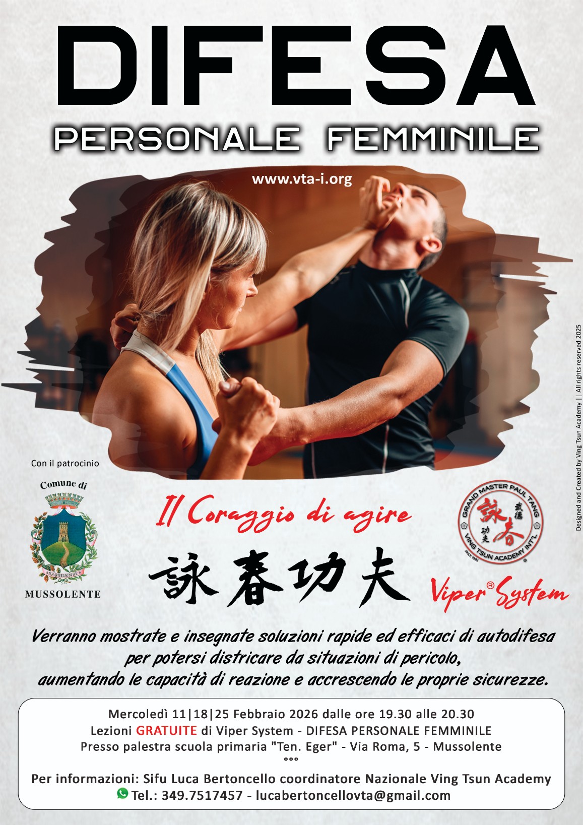 Lezioni gratuite difesa donna Mussolente