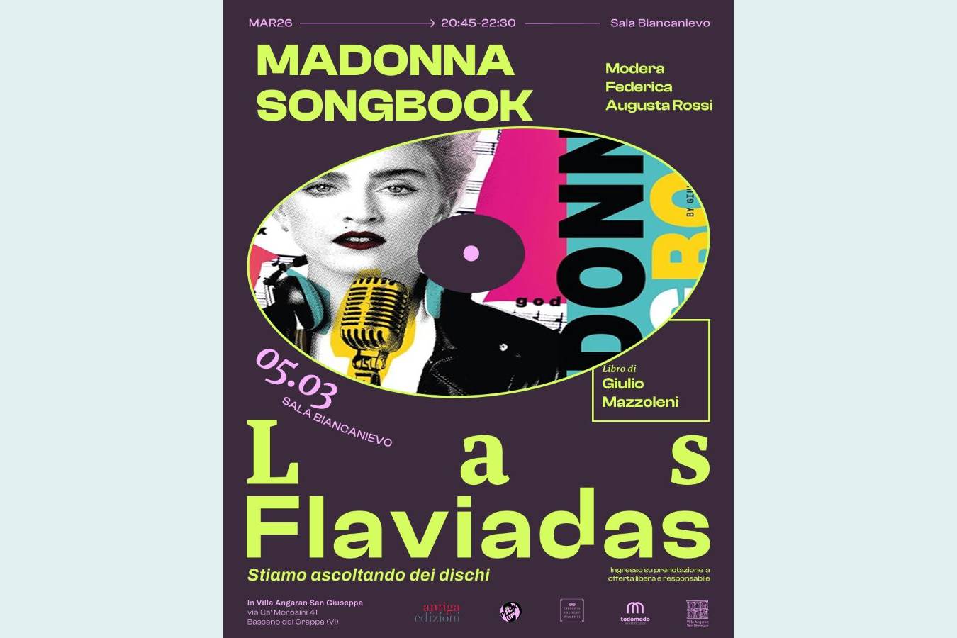 LAS FLAVIADAS: Giulio Mazzoleni presenta Madonna Songbook