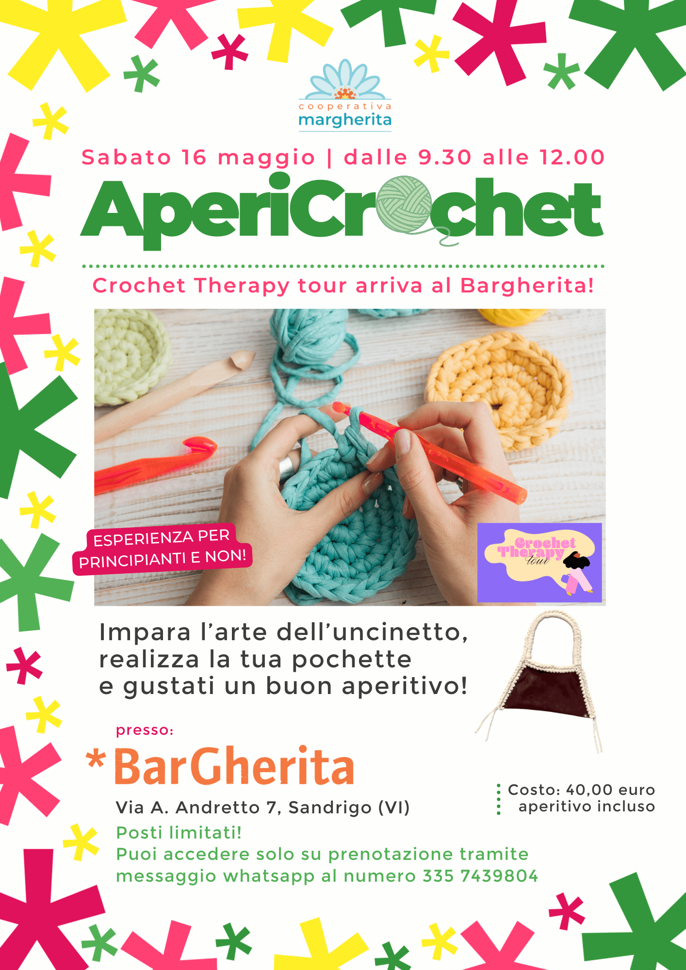 AperiCrochet: Crochet Therapy Tour arriva al *BarGherita