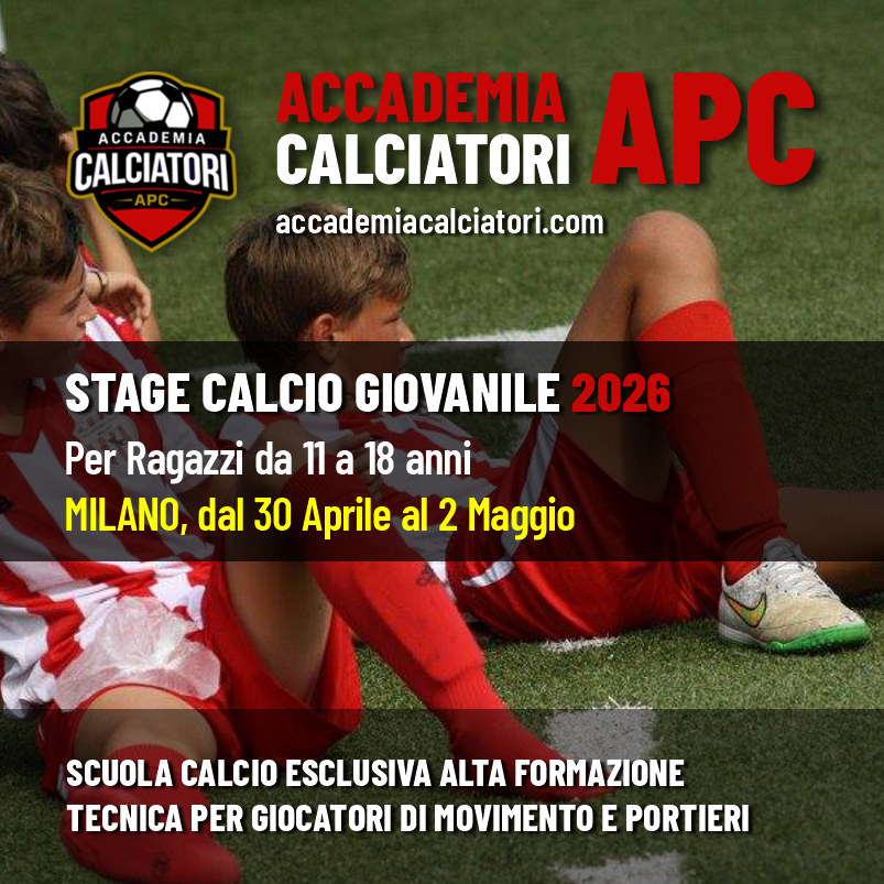 Stage di calcio giovanile da 11 a 18 anni, scuola di calcio professionale
