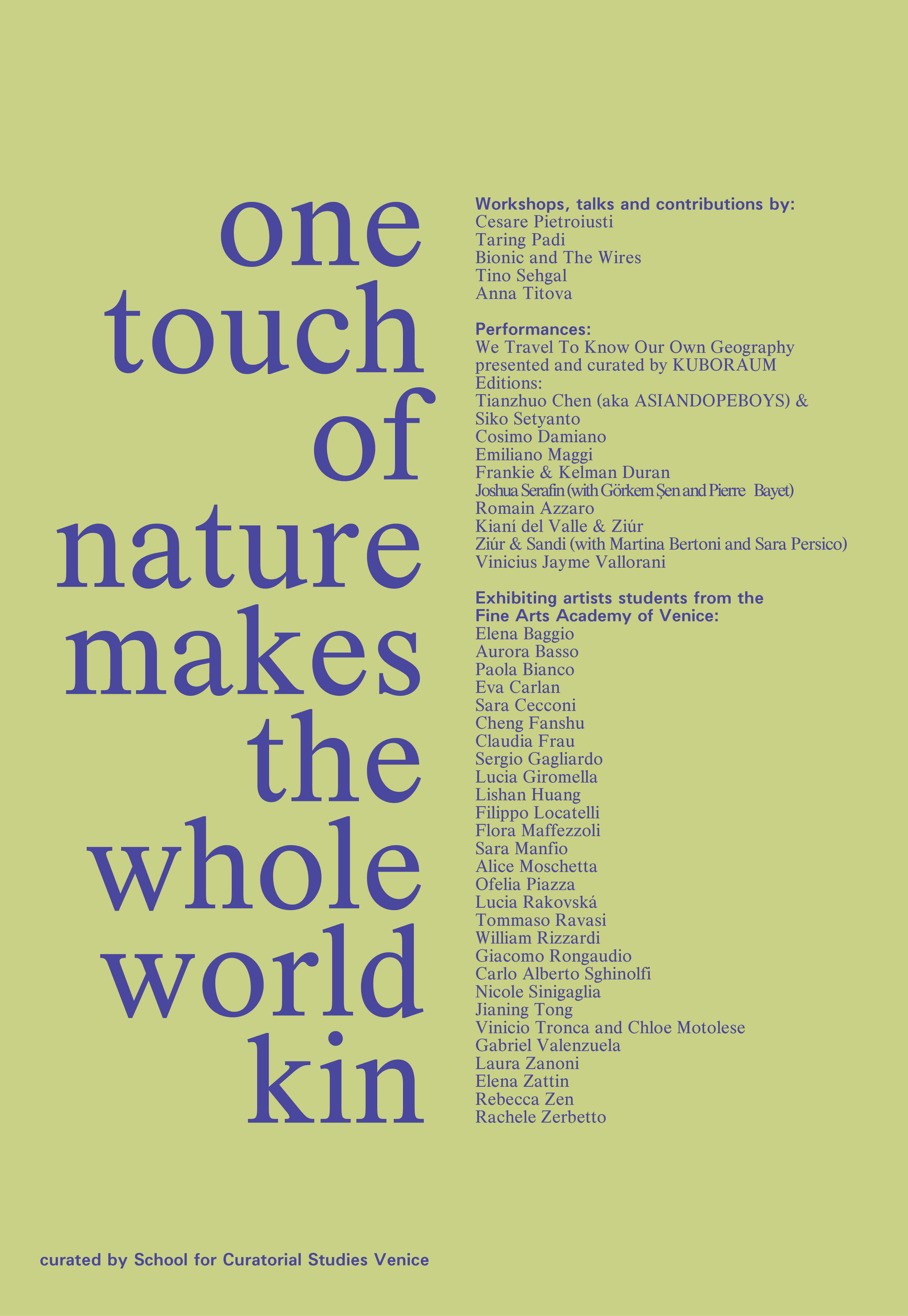 One touch of nature makes the whole world kin