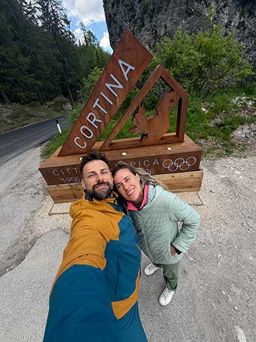 immagine di Marko con lo sfondo Cortina Città Olimpica