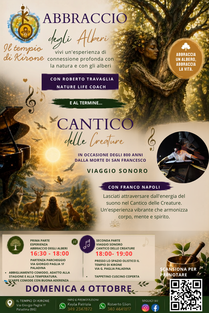 ABBRACCIO DEGLI ALBERI CANTICO DELLE CREATURE VIAGGIO SONORO