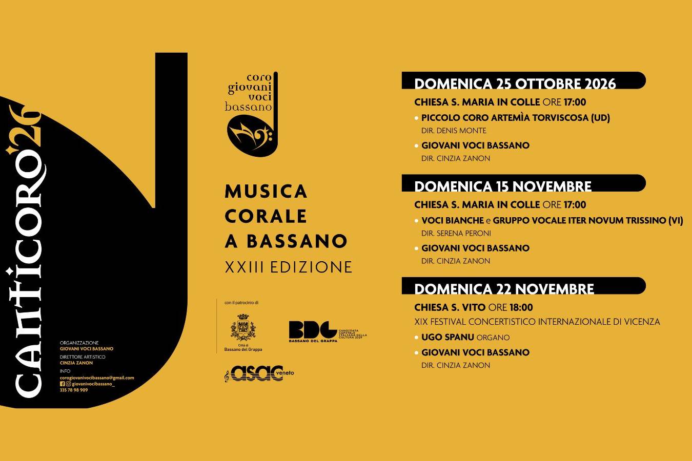 23ª edizione di CANTICORO – Musica Corale a Bassano