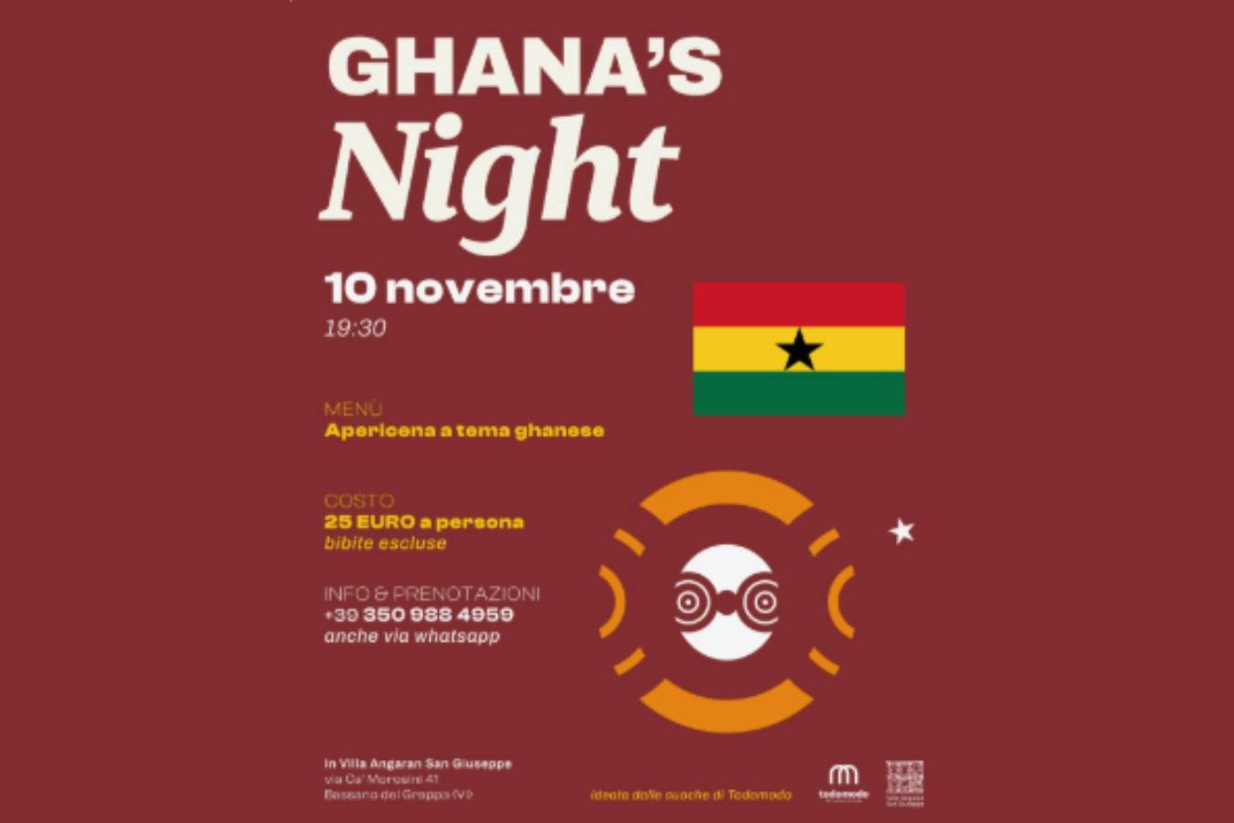 Ghana’s Night – Cena in Todomodo