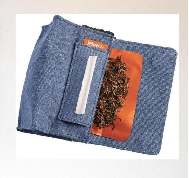 5 PZ. PORTATABACCO JEANS - PINCH VARI COLORI (NUOVI)