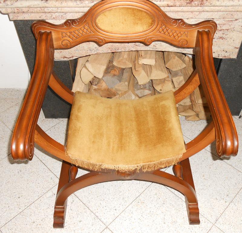 sedia dantesca savonarola rinascimentale vintage