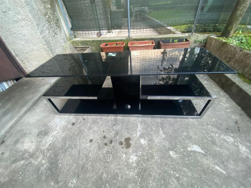 Tavolino vetro temperato nero lucido 