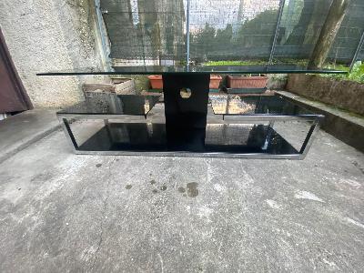 Tavolino vetro temperato nero lucido 