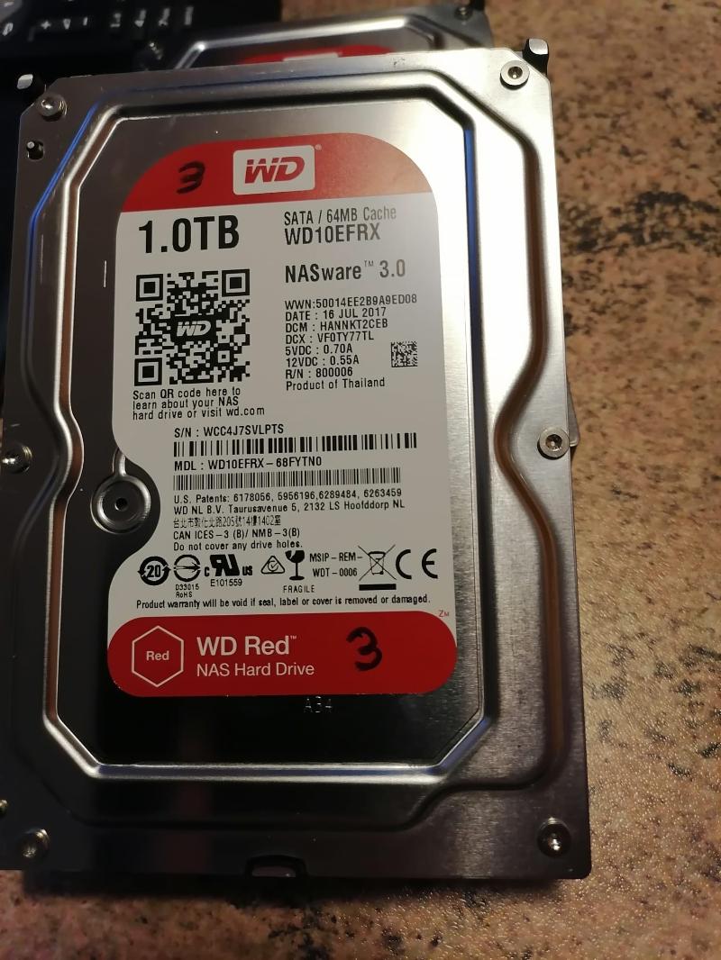 HARD DISK 3,5" RICONDIZIONATI SATA WD RED 1 TB