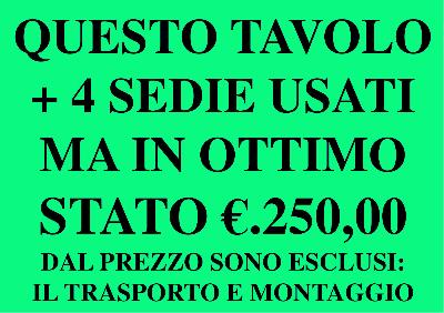 TAVOLO DI LEGNO ALLUNGABILE + 4 SEDIE