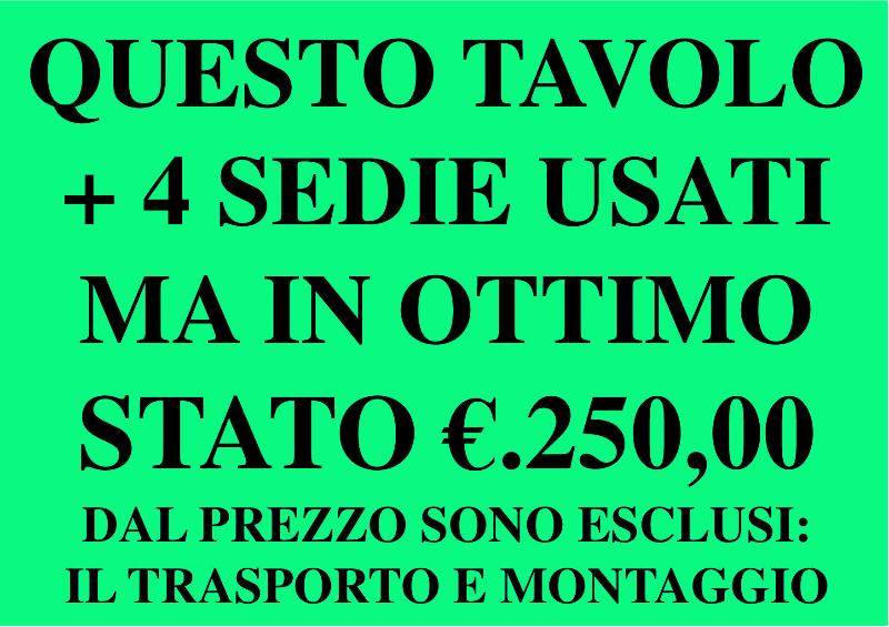 TAVOLO DI LEGNO ALLUNGABILE + 4 SEDIE