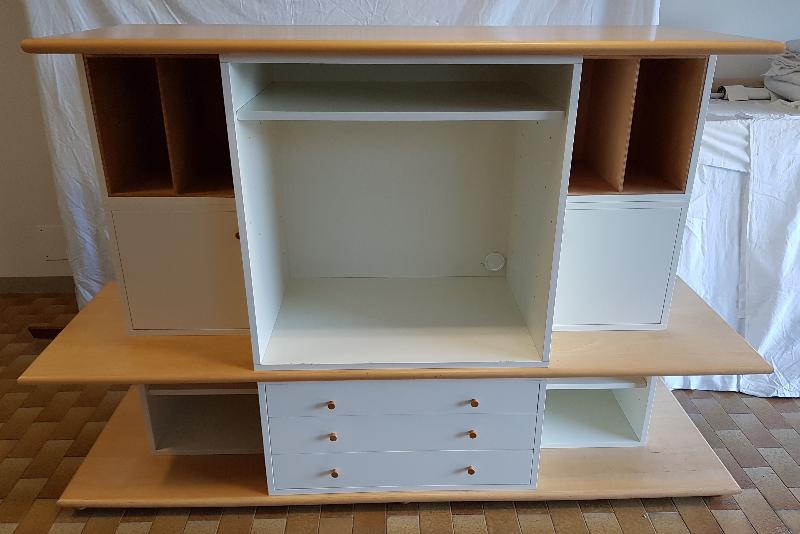 Mobile componibile Driade Bric, design Enzo Mari & Antonia Astori de Ponti.