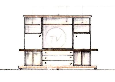 Mobile componibile Driade Bric, design Enzo Mari & Antonia Astori de Ponti.