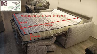 DIVANO LETTO CON MATERASSO H.CM.18