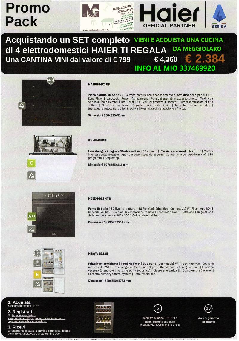 SUPER PROMOZIONE ELETTRODOMESTICI HAIER + CUCINA SU MISURA