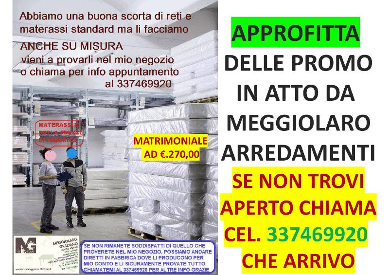 MATERASSI E RETI NOSTRA PRODUZIONE IN PROMOZIONE
