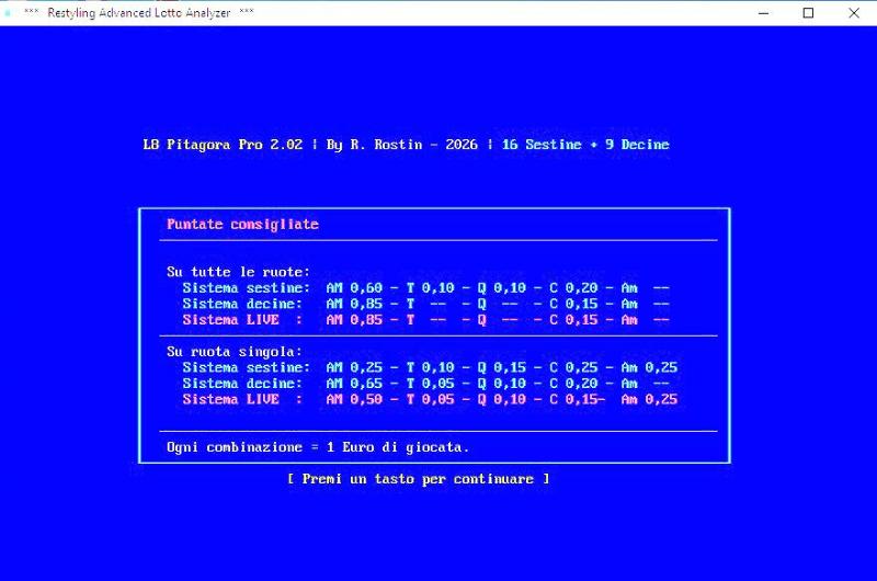 L8 PITAGORA Pro *** Advanced LOTTO Analyzer