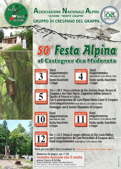 50° Festa Alpina al Castegner dea Madoneta - Pieve del Grappa (TV)