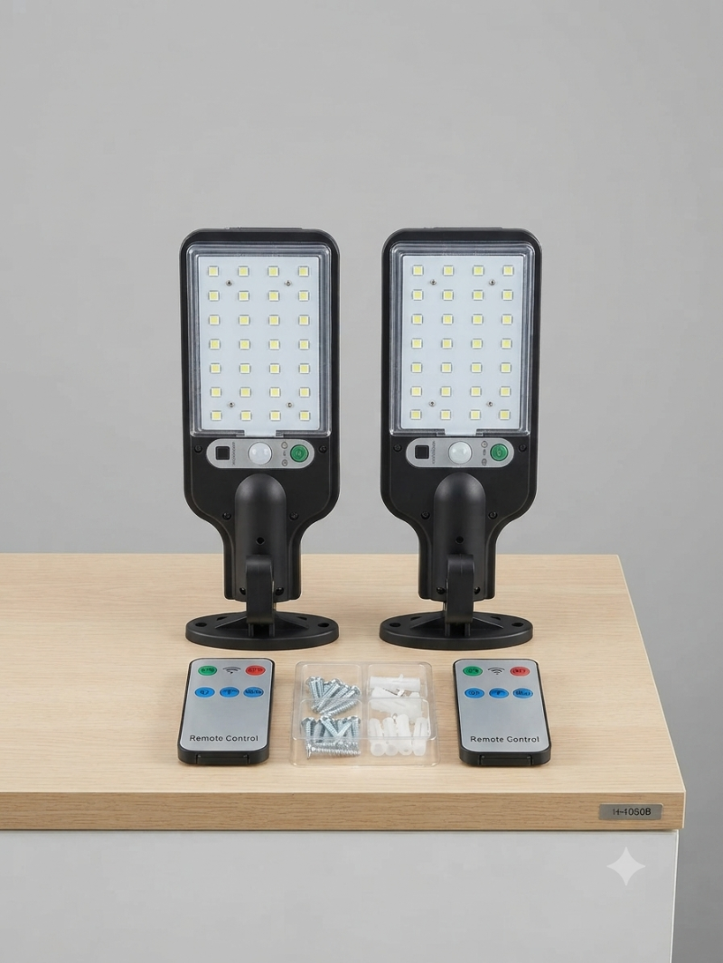 Doppio kit di luci solari con sensori di movimenti