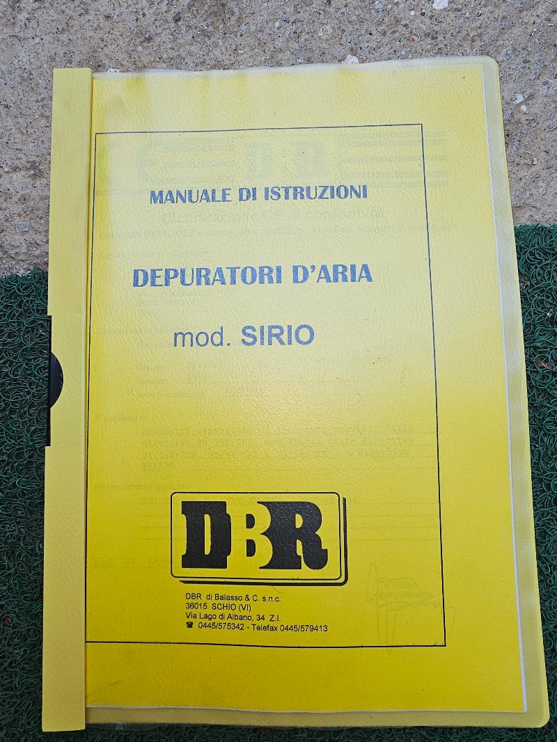 Depuratore d'aria mod. SIRIO con IMPIANTO ASPIRAZIONE a 2 bocchette ad albe