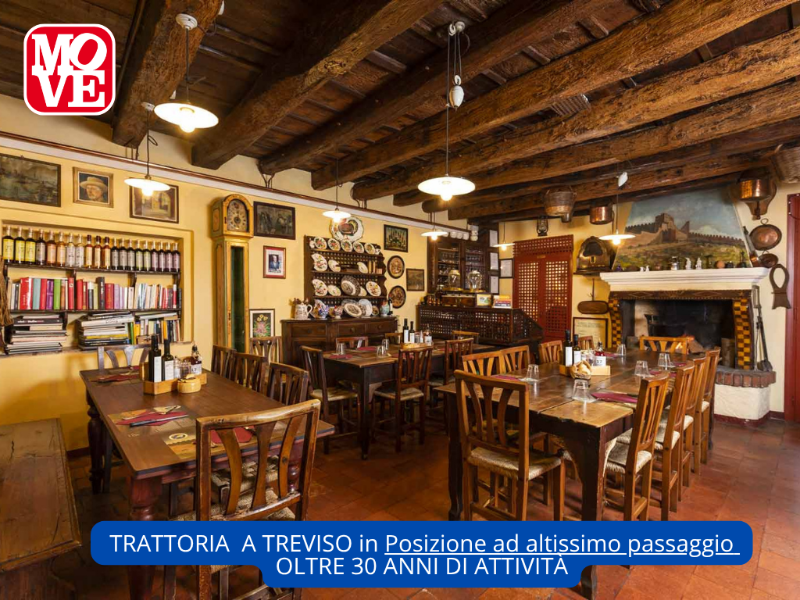 TRATTORIA STORICA A TREVISO IN VENDITA  – OLTRE 30 ANNI DI ATTIVITÀ