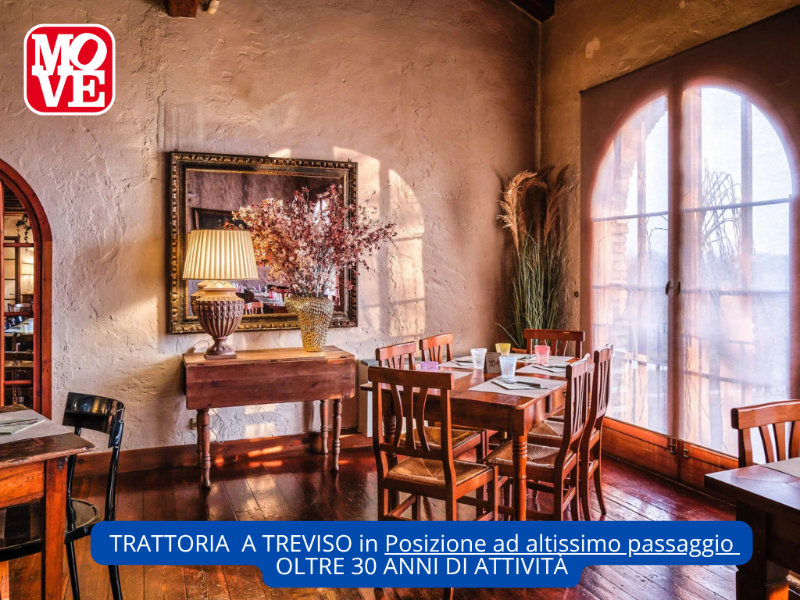TRATTORIA STORICA A TREVISO IN VENDITA  – OLTRE 30 ANNI DI ATTIVITÀ