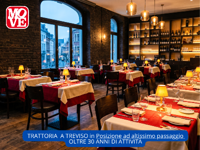 TRATTORIA STORICA A TREVISO IN VENDITA  – OLTRE 30 ANNI DI ATTIVITÀ