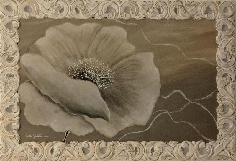 Quadro dipinto con colori acrilici su tela, misura 94x64