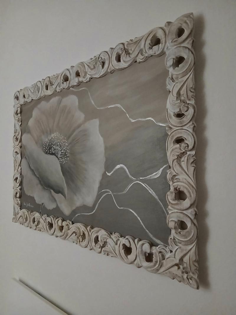 Quadro dipinto con colori acrilici su tela, misura 94x64