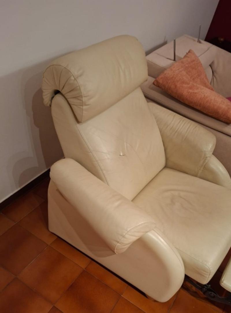 Poltrona reclinabile in pelle 